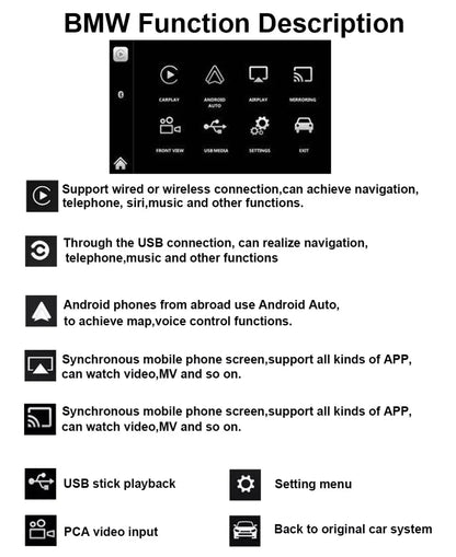 TOPTAKTILApple CarPlay sans fil | Rétrofit pour BMW | Android Auto | Décodeur | IntégrationÀ domicile