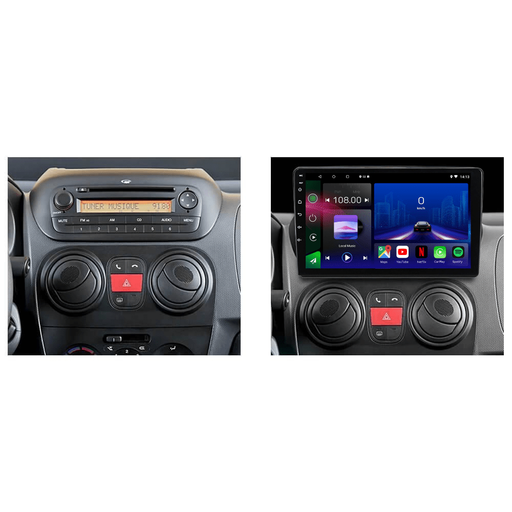 TOPTAKTILCitroen Nemo | Peugeot Bipper | Fiat Fiorino Qubo 2008 - 2018 | Android 15 autoradio | Apple CarPlay | Android Auto