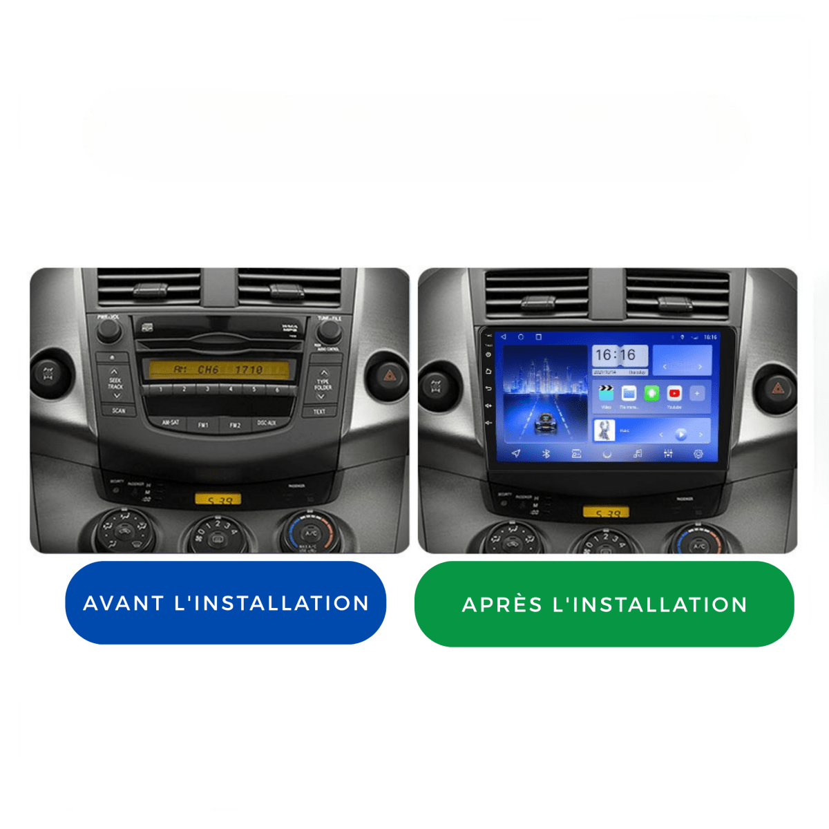 TOPTAKTILToyota RAV4 | 2007 - 2011 | Android 15 autoradio | Apple CarPlay | Android Auto