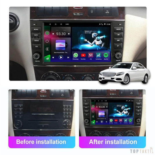 TOPTAKTILMercedes C - Class W203 2004 2005 2006 2007 | autoradio | Android 15 | Écran Tactile | CarPlay | Bluetooth | GPSÀ domicile