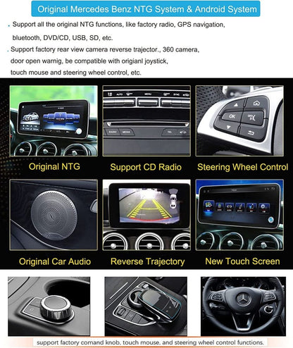 TOPTAKTILAutoradio Android 13 taille 12.3'' pour Mercedes C/GLC W205 2015 - 2018 | CarPlay, Android Auto
