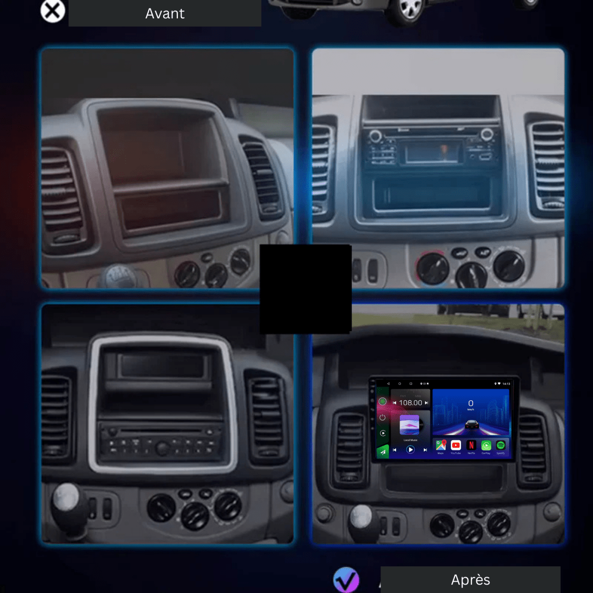 TOPTAKTILOpel Vivaro | Renault Traffic | Nissan Primastar | 2010 - 2014 | Android 15 autoradio | Apple CarPlay | Android Auto