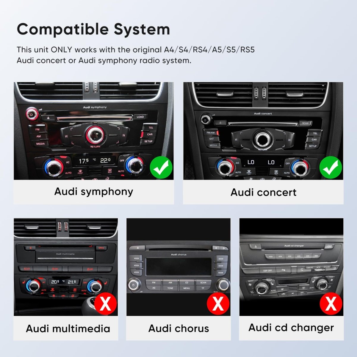 TOPTAKTILÉcran Tactile 10.25″ Wireless Carplay Android Auto pour Audi B8 B8.5 A4 S4 A5 S5 RS4 RS5 2009 - 2016