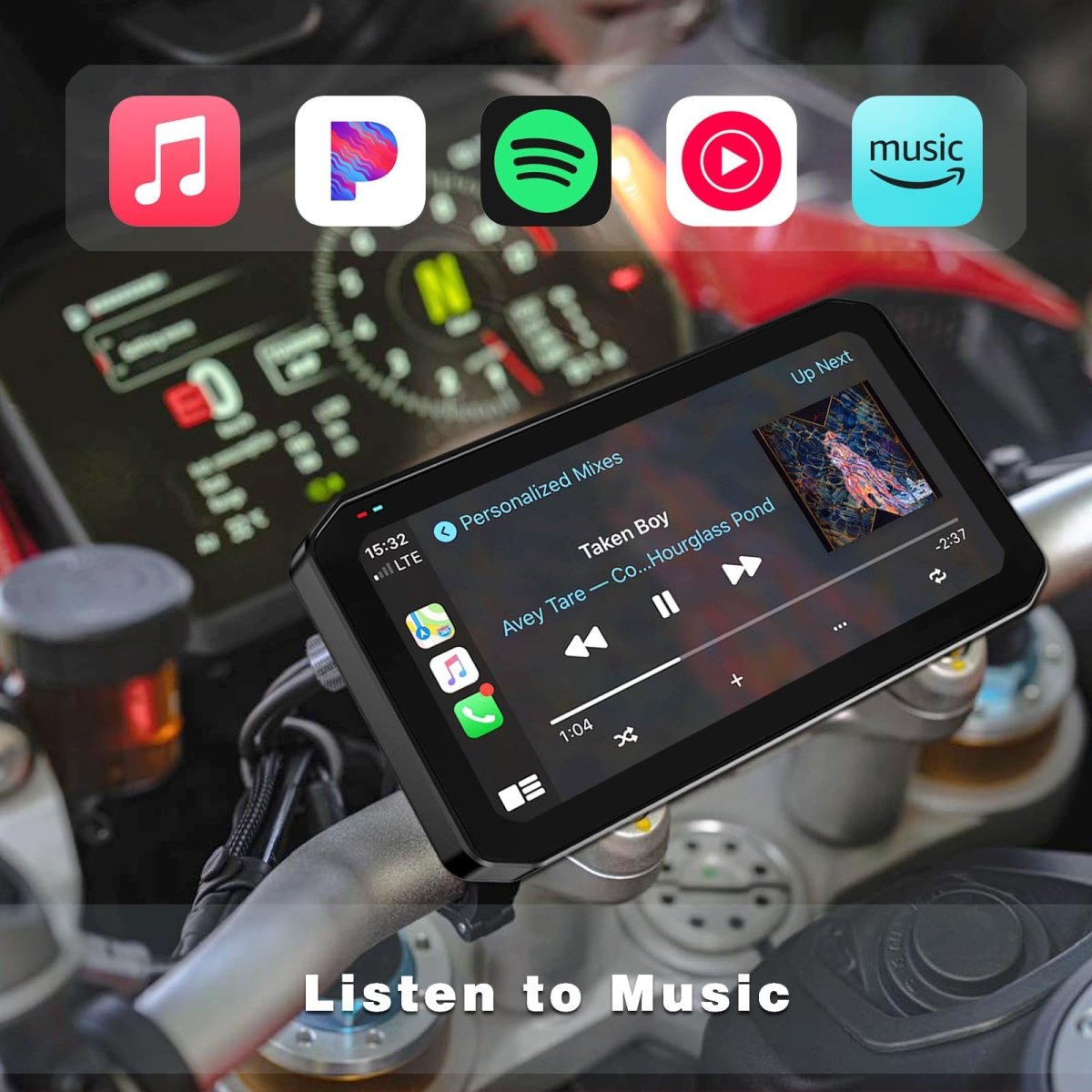 TOPTAKTILSystème de Navigation Intelligent 7" Ultra pour Moto - Compatible CarPlay & Android Auto