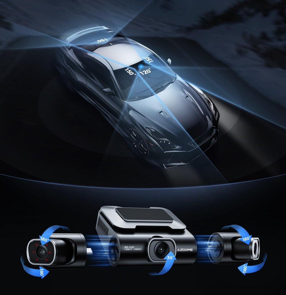 TOPTAKTILDashcam 4 Canaux 4K avec GPS - Enregistrement 360° & Vision Nocturne - TOP TAKTIL M660