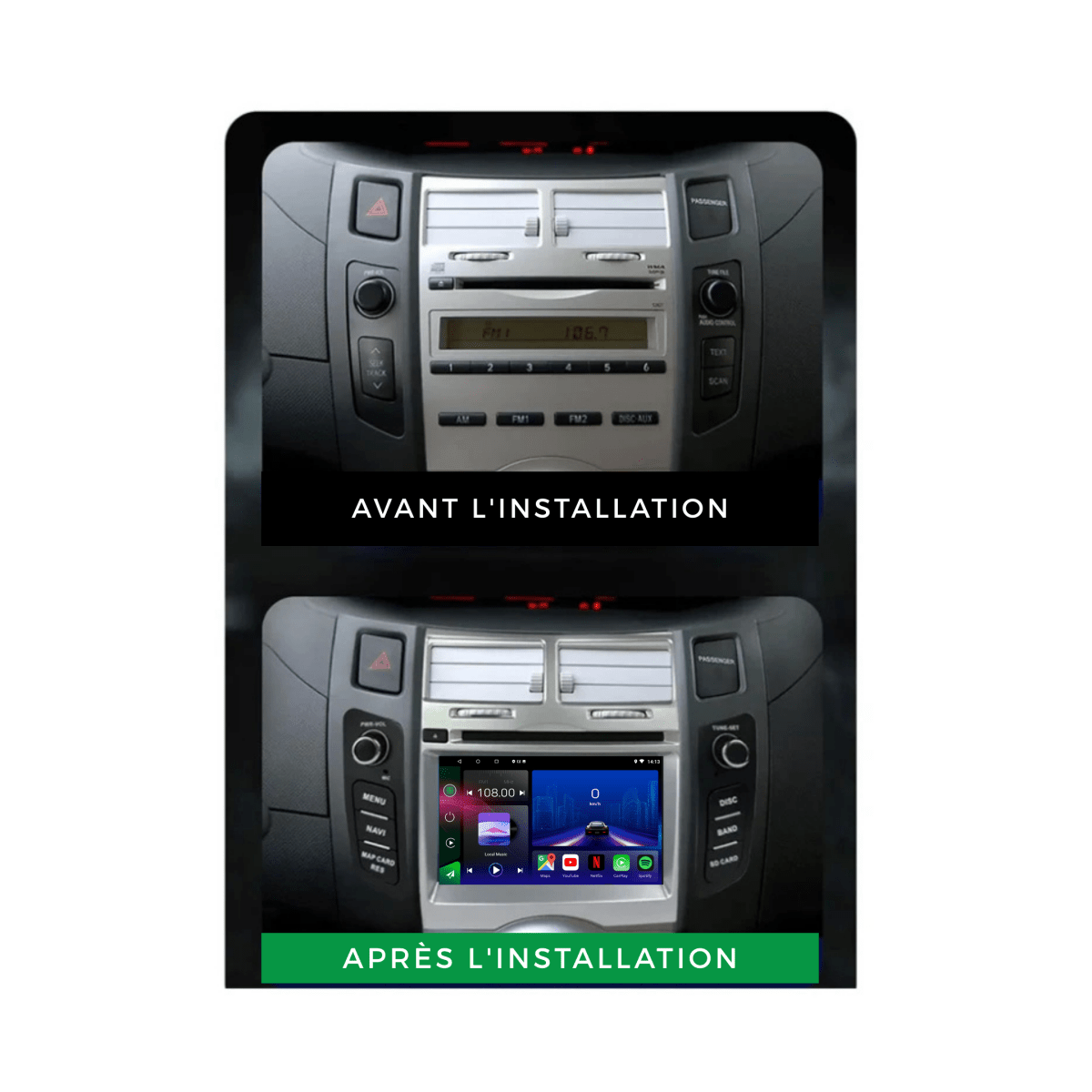 TOPTAKTILToyota Yaris | 2005 - 2012 | Android 15 autoradio | Apple CarPlay | Android Auto