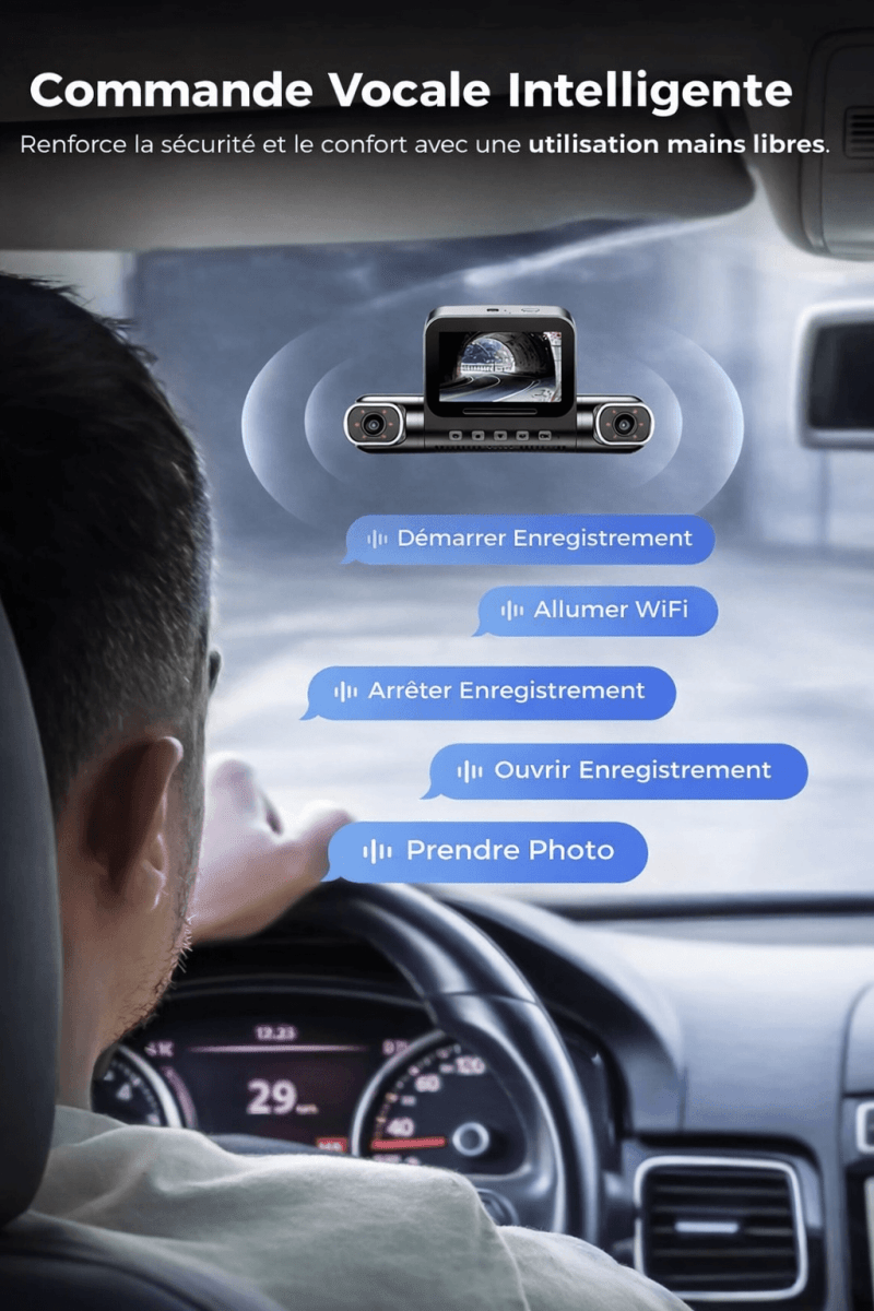 TOPTAKTILDashcam 4 Canaux 4K avec GPS - Enregistrement 360° & Vision Nocturne - TOP TAKTIL M660