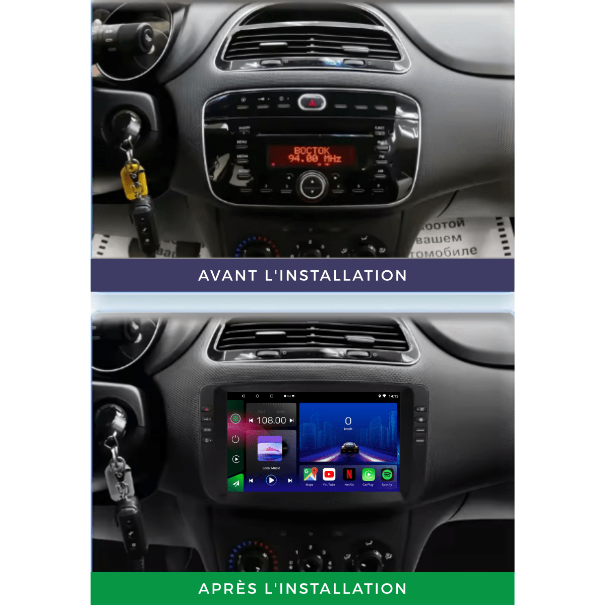 TOPTAKTILFIAT Linea | Punto Evo | 2010 - 2015 | Android 15 autoradio | Apple CarPlay | Android Auto
