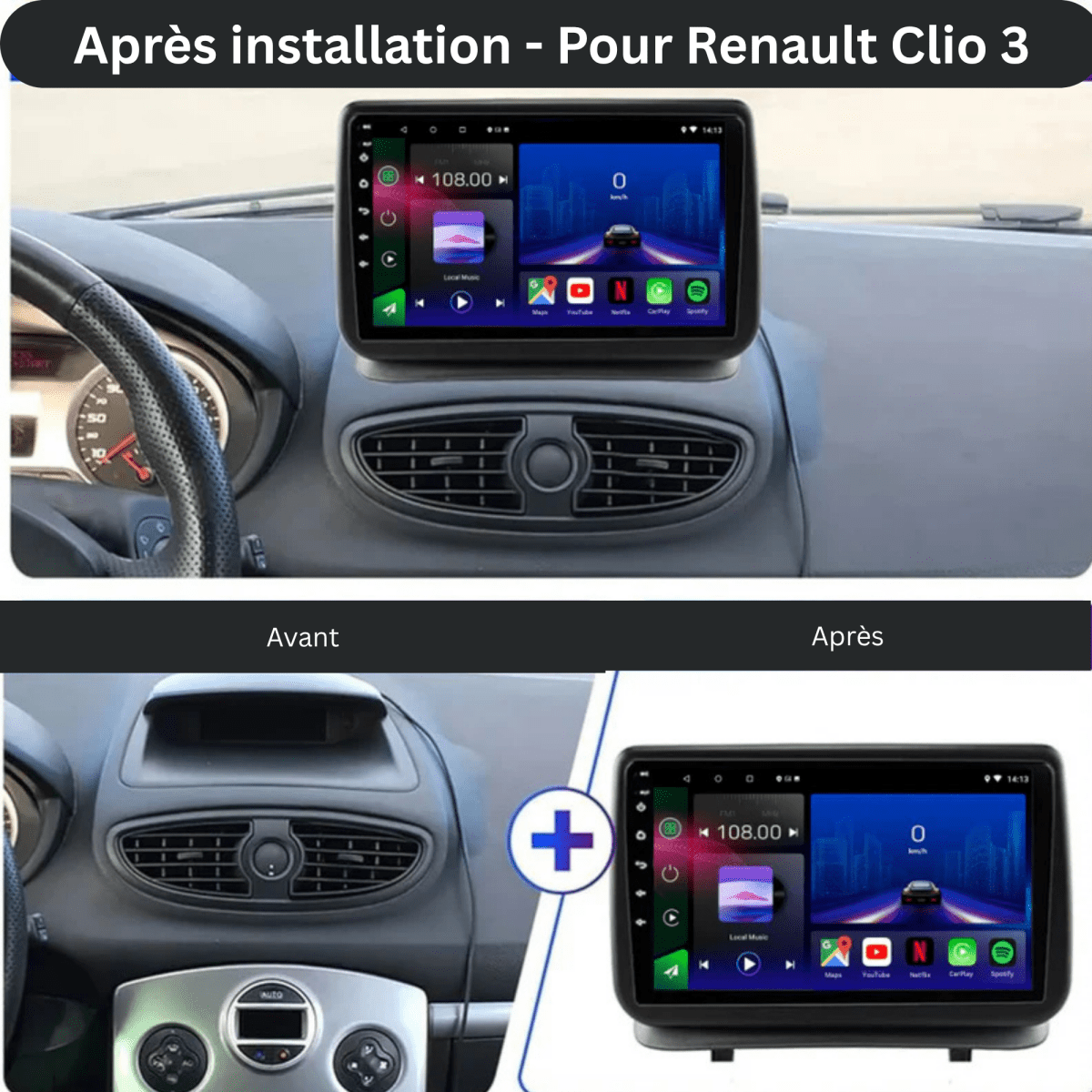 TOPTAKTILRenault Clio 3 | 2005 - 2014 | Android 15 autoradio | Apple CarPlay | Android Auto