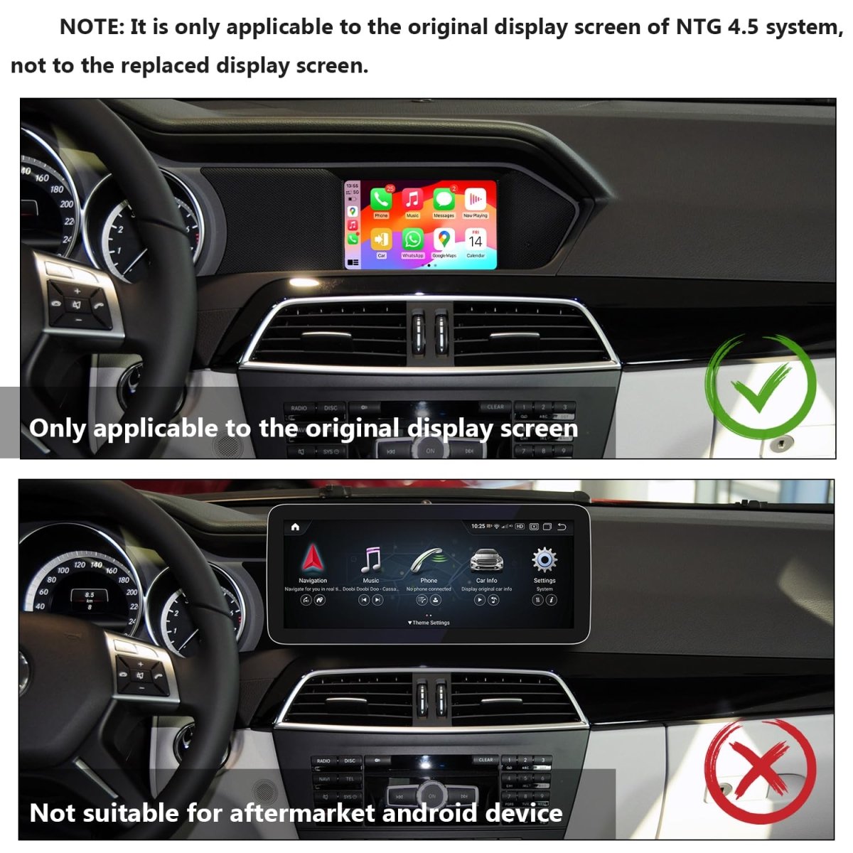 TOPTAKTILKit de Rétrofit CarPlay & Android Auto Mercedes - Benz C - Class W205 & GLC X253 (2016 - 2019, NTG5.0)