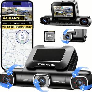 4-Kanaals 4K Dashcam met GPS – 360° Opname & Nachtzicht – TOP TAKTIL M660