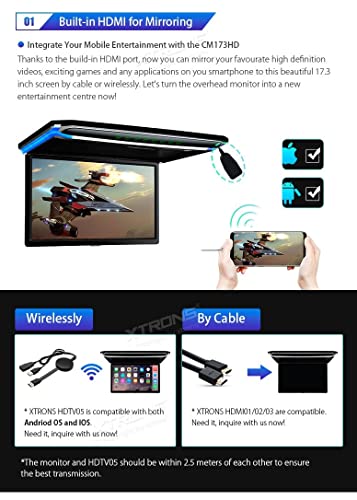 TOPTAKTILÉcran TFT 17.3" Full HD 1080P – Lecteur de Toit Voiture avec Casque IR NoirÀ domicile