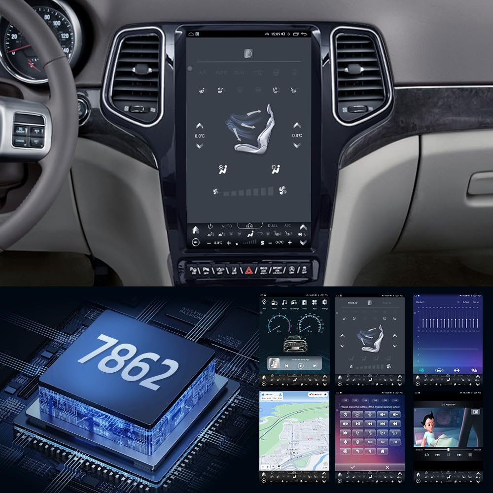 TOPTAKTILJeep Grand Cherokee 2014 - 2022 | Autoradio 13.6'' Android 12, GPS, CarPlay, 128GB
