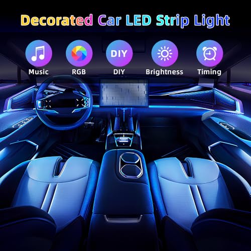 TOPTAKTILKit LED pour Voiture RGB - 16 Millions de Couleurs avec Contrôle App