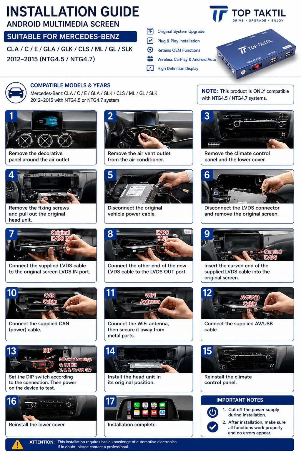 Apple CarPlay kabellos | Nachrüstung für Mercedes | Android Auto | Decoder | Integration