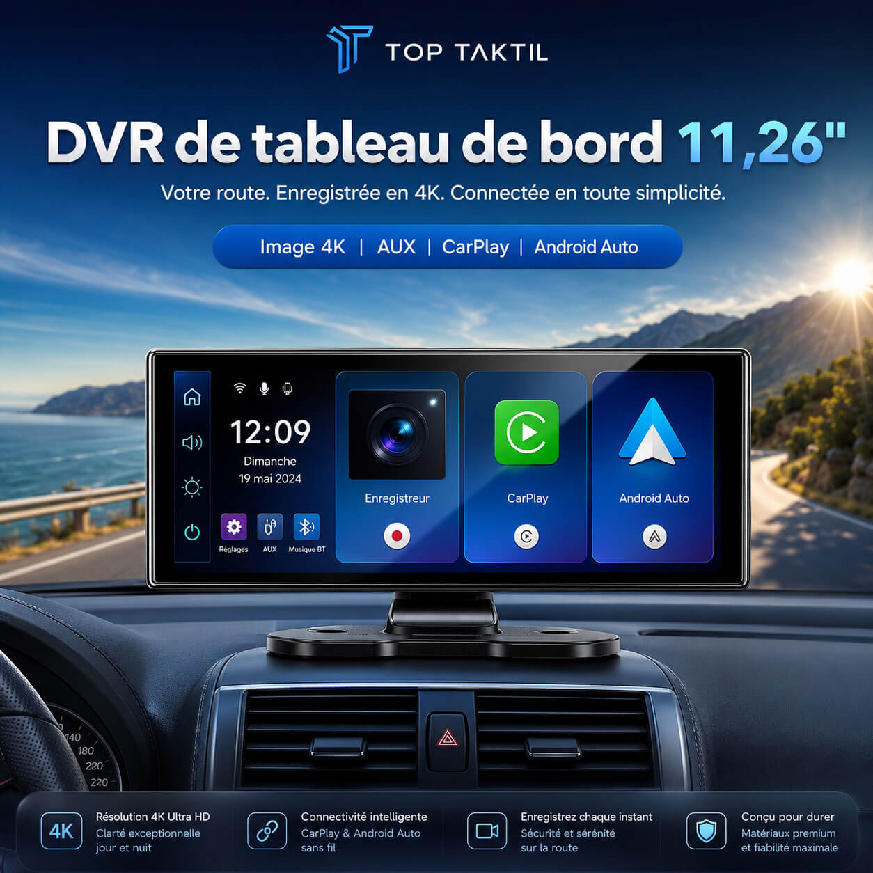 11.26-inch CarPlay & Android Auto Display – No Installation Required