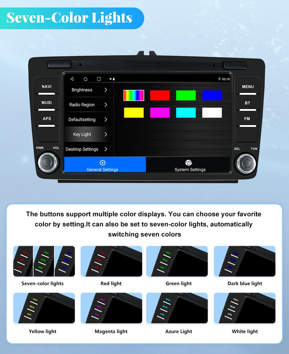 TOPTAKTILAutoradio Android 8" Spécial Skoda 4 Go RAM + 64 Go ROM