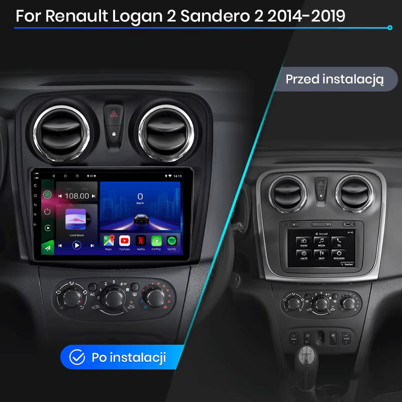 TOPTAKTILDacia Logan | Sandero | 2012 - 2021 | Android 15 autoradio | Apple CarPlay | Android Auto
