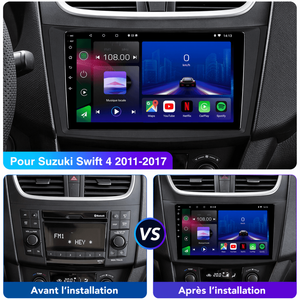 TOPTAKTILSuzuki Swift 4 Ertiga | 2011–2017 | autoradio Android 15 | CarPlay |Android Auto